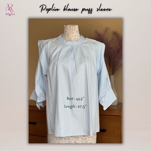 NWT Cotton poplin Blouse Puff Sleeves